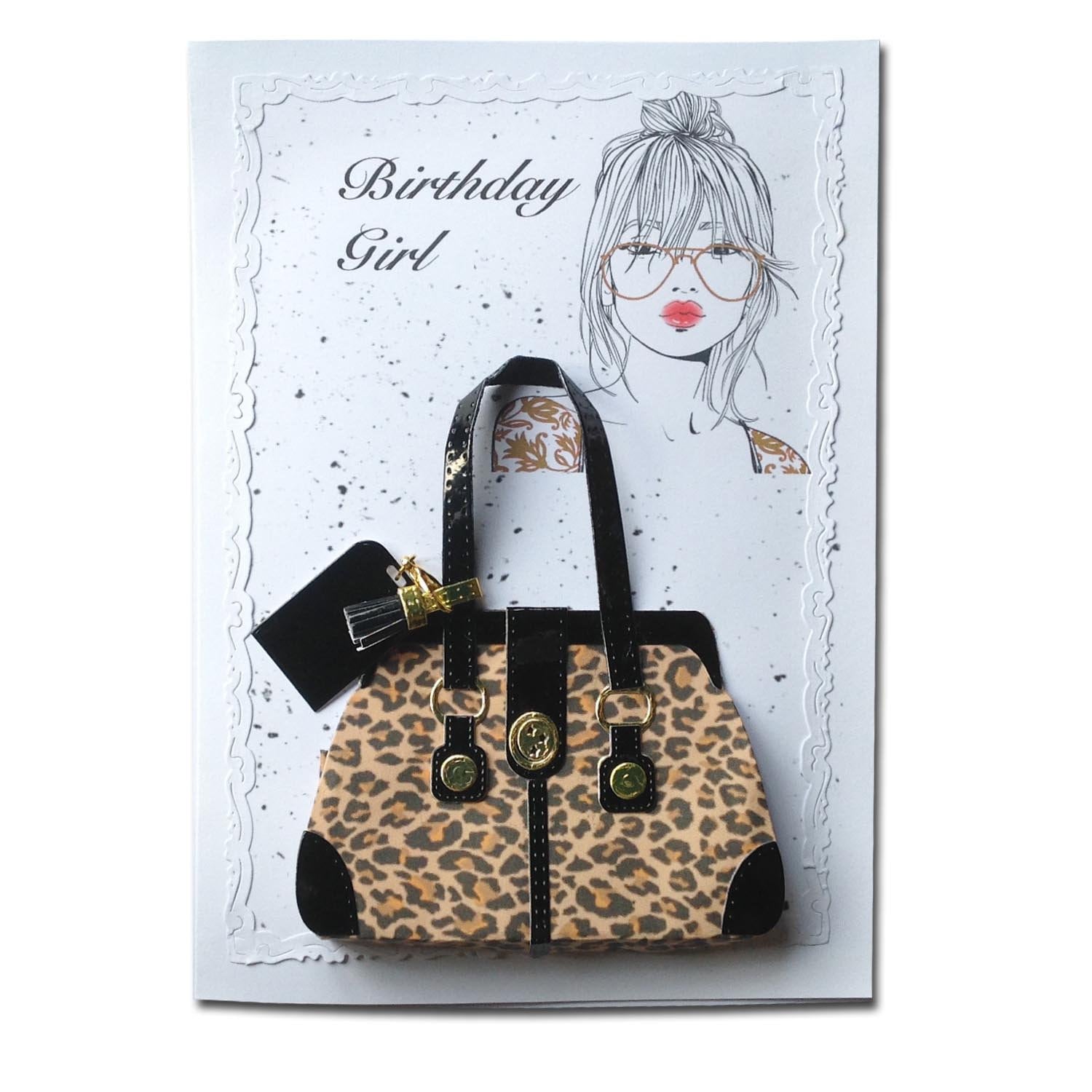 Designer Handbag Loving Birthday Card Fashion Conscious Girl 