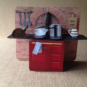 Cozinheiros amadores de cena de cozinha, o cartão do chef apresenta um fogão/forno estilo fazenda Adaptável para qualquer ocasião