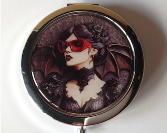 Goth Girl image compact mirror - original gothic style gift - 5 Dark fashion styles