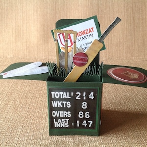 Carte d'anniversaire pop-up sur le thème du cricket - excellente carte pour les amateurs de cricket - Mad about cricket - Fête des pères - Eid