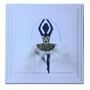 Carte de vœux en plumes de ballerine - Ballet Dancing Girl