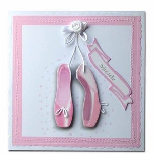 Balle de ballet sur point Carte d’anniversaire - Gracieuse carte de danse élégante - Personnalisée