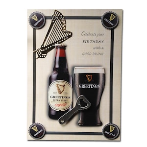Carte à boire Irish Stout Beer - avec frites pop-up - PAPA - FRÈRE - HOMME - Carte garçon - Carte Guin - personnalisations - Fête des pères