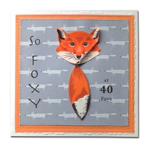 So Foxy Landmark Geburtstag bewegen Fox Karte - personalisiert