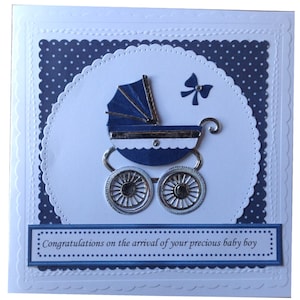 Nouveaux parents personnalisés - grands-parents - bébé de bienvenue - carte souvenir. Landau- poussette