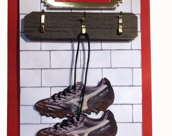 Personalized Muddy Football Boots Card: Soccer Birthday Card