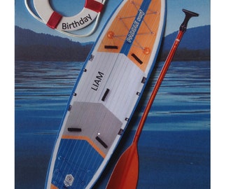 Personalised Paddle board - Male /Female options- Water sports card