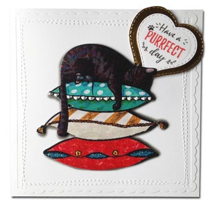 Carte d’amoureux lazy cat, chat endormi de jour paresseux, chat noir chanceux