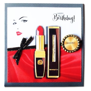 Carte de maquillage de rouge à lèvres 3D personnalisée