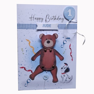 Cartão animado Teddy Bear 3D em movimento - Cartão infantil personalizado