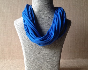 Royal blue t-shirt fabric necklace - Alternative casual necklace - other colours available