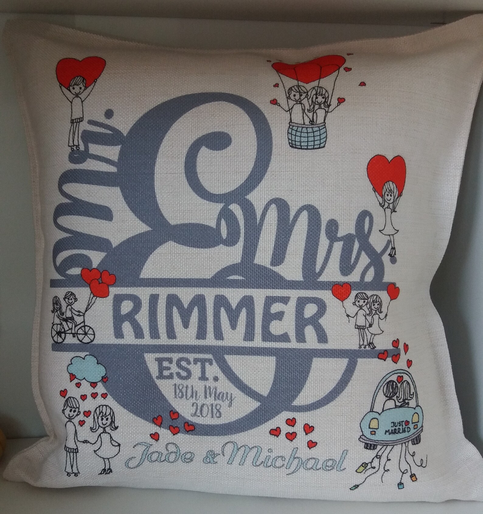 Personalized Wedding Gift Cushion Etsy