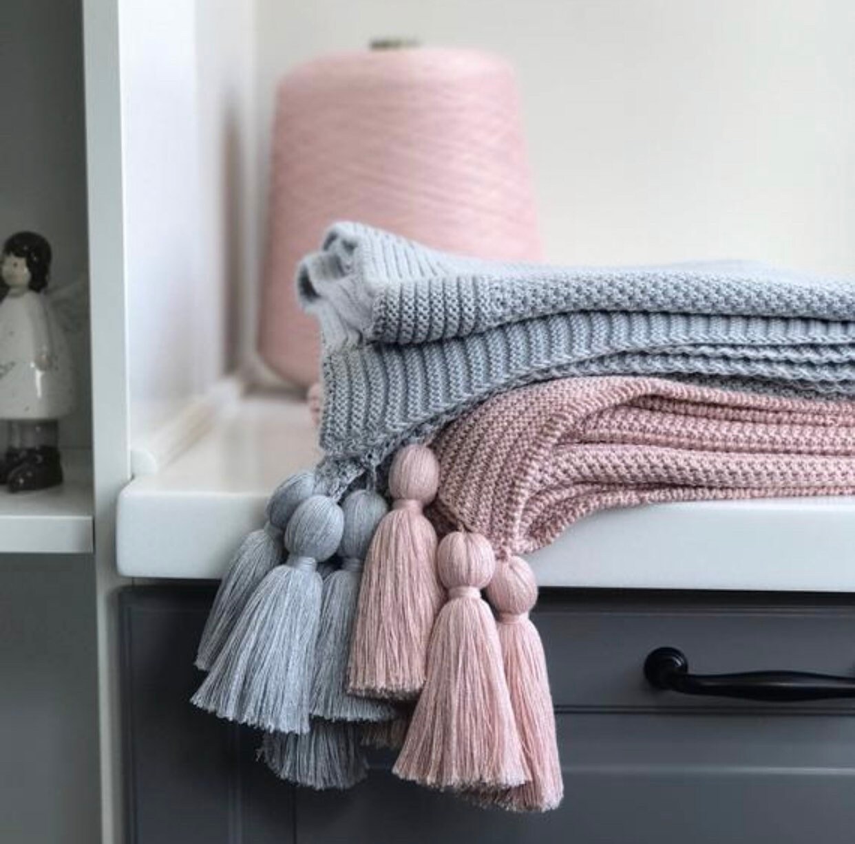 Knitted Cotton Baby Blanket Newborn Knit Blanket Etsy