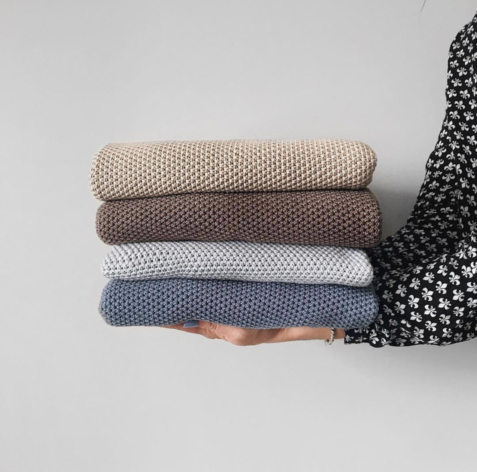 Knitted Cotton Baby Blanket Newborn Knit Blanket Etsy