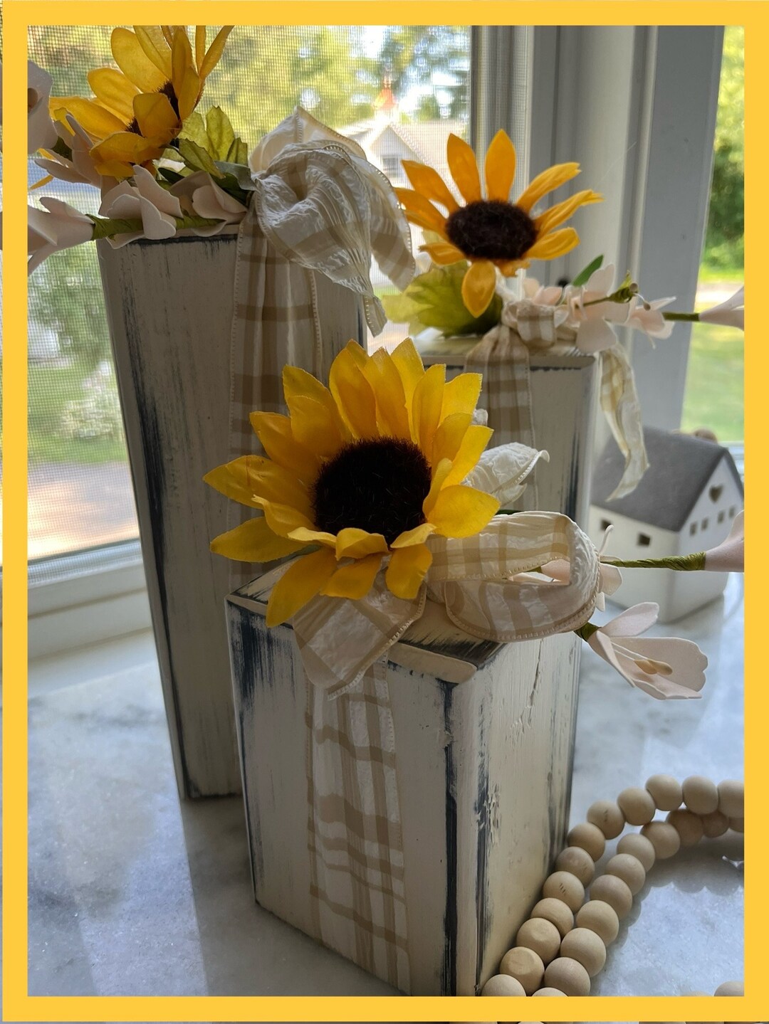 Spring Block Decor Set of Three Farmhouse Summer /spring Blocks - Etsy