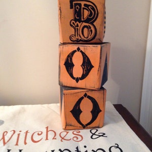Rustic halloween wood decor Boo steampunk carnival vintage style