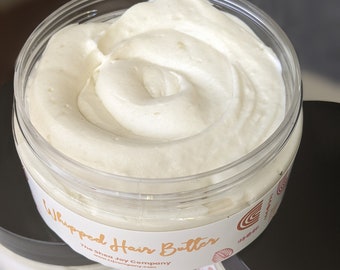 Whipped Shea Butter for Hair (Select - 4oz, 8oz, or 16oz) | Whipped with rich oils for hair | Fluffy and soft