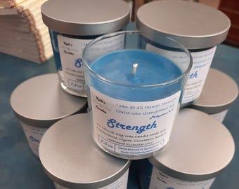 Strength Soy Candle with Frankincense, Myrrh, Cinnamon Bark & Cedarwood Essential Oils 7.5 oz Jar
