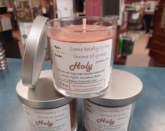 Holy Soy Candle with Cassia, Myrrh, Cinnamon Bark & Calamus Essential Oils 7.5 oz Jar