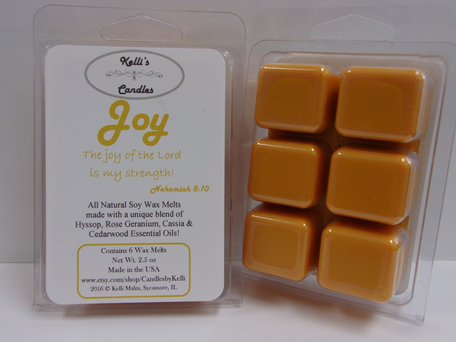 Joy Wax Melt All Natural Soy Wax Hyssop, Rose Geranium, Cassia