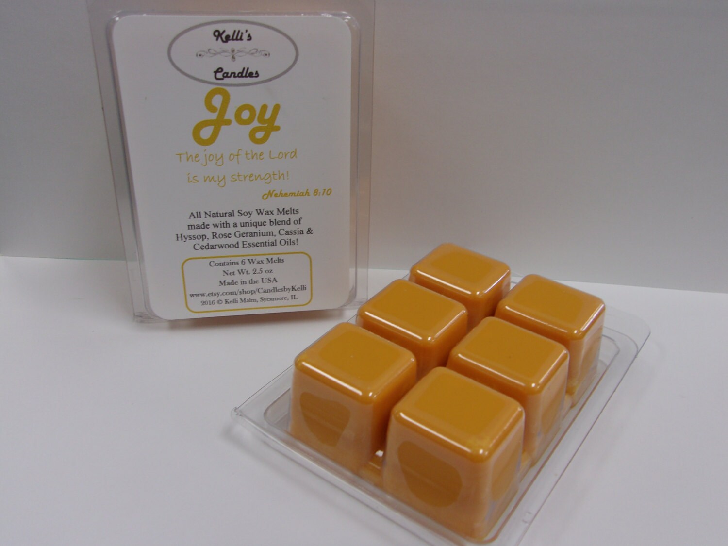 Joy Wax Melt All Natural Soy Wax Hyssop, Rose Geranium, Cassia