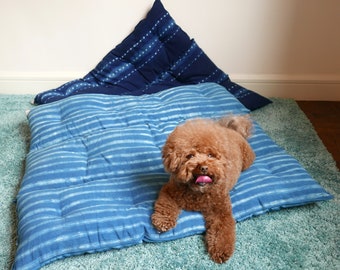 Bohemian Dog Bed / Floor Cushion / XL / Shibori, Mudcloth, Stripes, Tie Dye, Indigo, Ikat