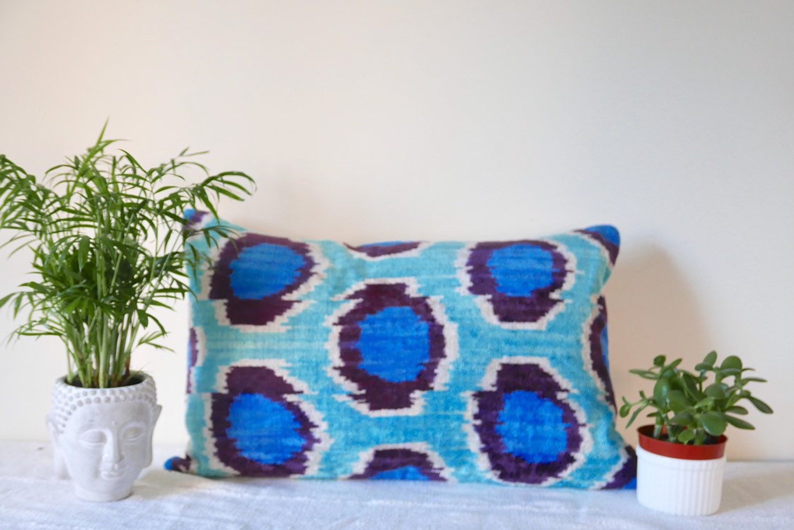Cover Silk Velvet Ikat / Organic Linen 40x40cm VL042