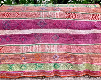 Peruvian frazada/ Wool blanket/ Handmade rug/ Sheep wool/ Sustainably sourced/Handmade by artisans from the Peruvian Andes