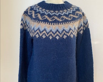 Handmade Icelandic wool sweater or „Lopapeysa“ as we call it, knitted in Iceland.