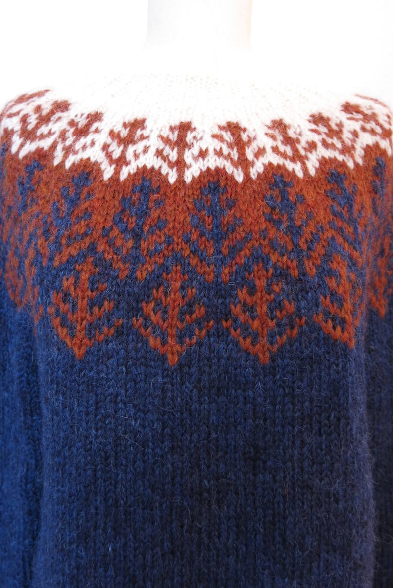 Handmade Icelandic wool sweater or Lopapeysa as we call it, knitted in Iceland. image 2