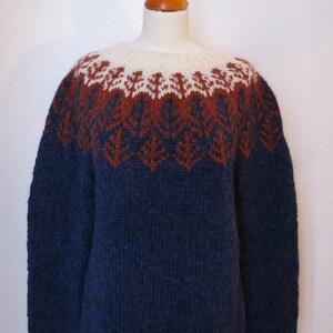 Handmade Icelandic wool sweater or Lopapeysa as we call it, knitted in Iceland. image 1