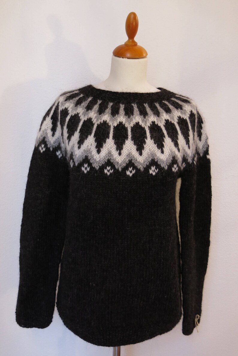 Handmade Icelandic Wool Sweater or lopapeysa as We Call It, Knitted in