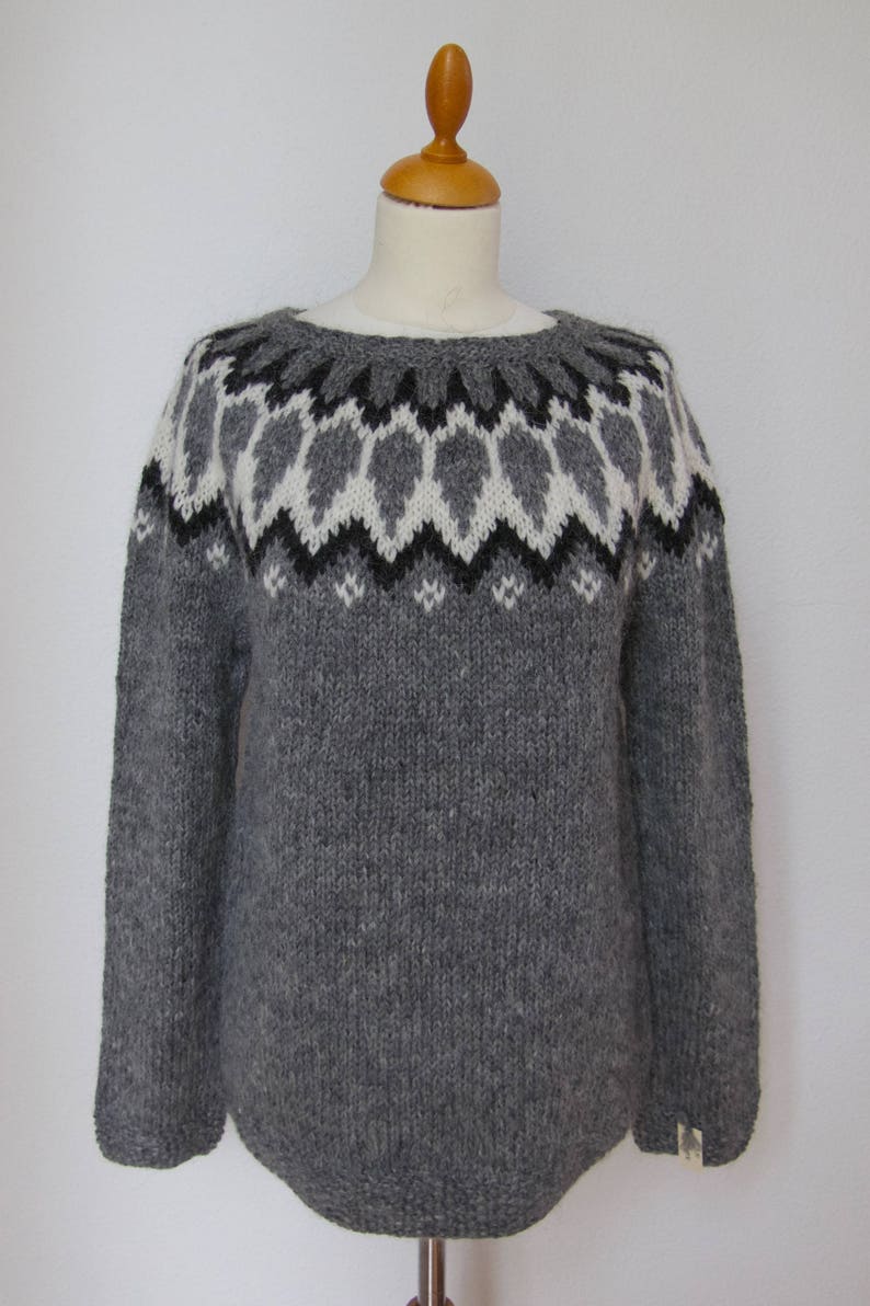 Handmade Icelandic Wool Sweater or lopapeysa as We Call It, Knitted in