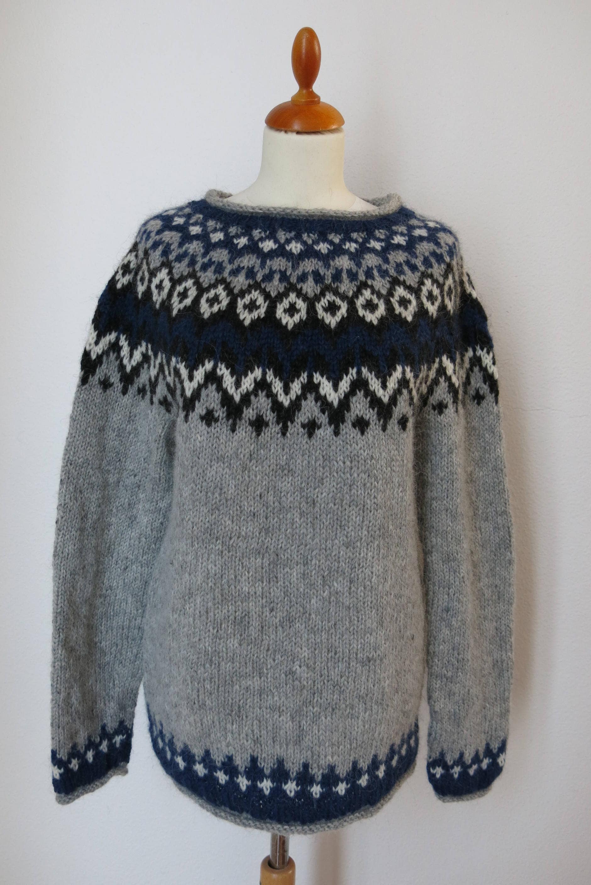 Handmade Icelandic Wool Sweater or lopapeysa as We Call It, Knitted in ...