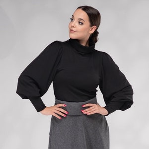 Bishop sleeve turtleneck new arrivals