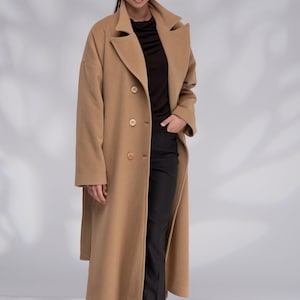 Full length camel wool coat 2025