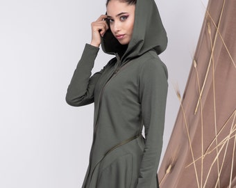 Elven Hoodie, Pixie Hoodie, Khaki Hooded Jacket