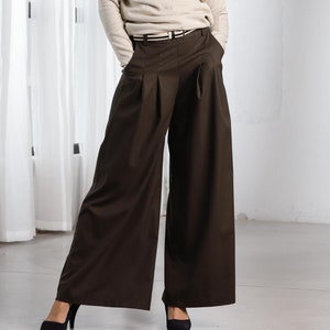Wool Culottes, Winter Wide Leg Pants, Wool Trousers, Skirt Pants, Wool Pants Women