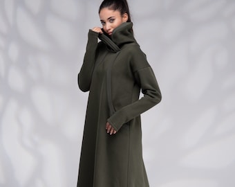 Maxi Sweatshirt Dress, Winter Maxi Dress, Turtleneck Dress, Plus Size Maxi Dress, Long Winter Dress