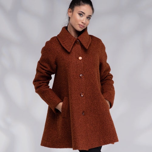 Wool Swing Coat Women Plus Size Coat 