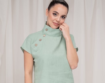 トップス mare Hight Neck Sleeve Less Knit Women Plus Size Virgin-Killer Backless Long Tie Open Turtleneck