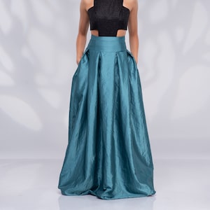 Long Taffeta Skirt for Women, Formal Maxi Skirt, Bridal Skirt, High Waisted Skirt image 3