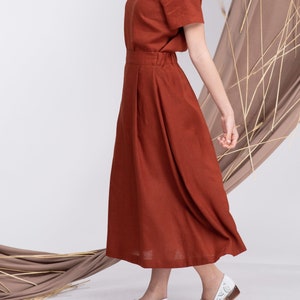 Linen Maxi Skirt, Long Skirt Linen Pockets