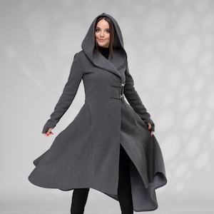 Long Hooded Cardigan Women, Cloak with Hood,  Maxi Cardigan, Witch Cloak