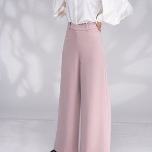 Womens Wide Leg Trousers, Palazzo Pants, High Waisted Pants, Flared Pants, Side Zipper Pants, Wide Leg Pants Women