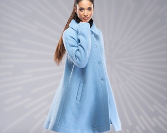 Wool Swing Coat Women, Winter Coat Plus Size, Short Warm Coat