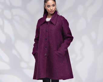 Wool Swing Coat Women, Winter Short Coat