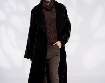 VINTAGE ビンテージ WOOL ウール 黒 チェスターコート ロングコート 1980年代アメリカ製チェスターコート | マメチコ Fashion&vintage
