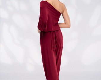 Womens Jumpsuit Formal, One Shoulder Jumpsuit Women