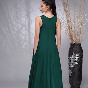 Green Maxi Summer Dress, Plus Size Dress, Kaftan Maxi Dress, Boho Maxi Dress, Long Dress Sleeveless